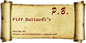Piff Baltazár névjegykártya